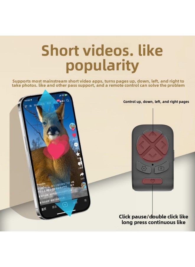 Shake Short Video Bluetooth Praise Ring Remote Control Lazy Person Camera Selfie E-book Page Flipper-Color:Ring Style Black Pearlescent Bag + Data Cable + Manual  - Image 2