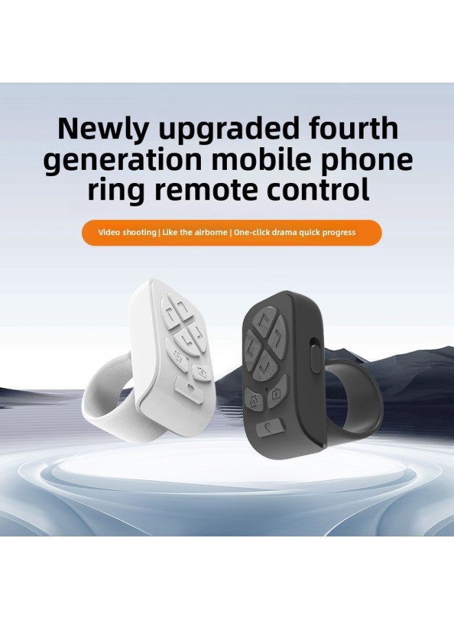 Shake Short Video Bluetooth Praise Ring Remote Control Lazy Person Camera Selfie E-book Page Flipper-Color:Ring Style Black Pearlescent Bag + Data Cable + Manual  - Image 1