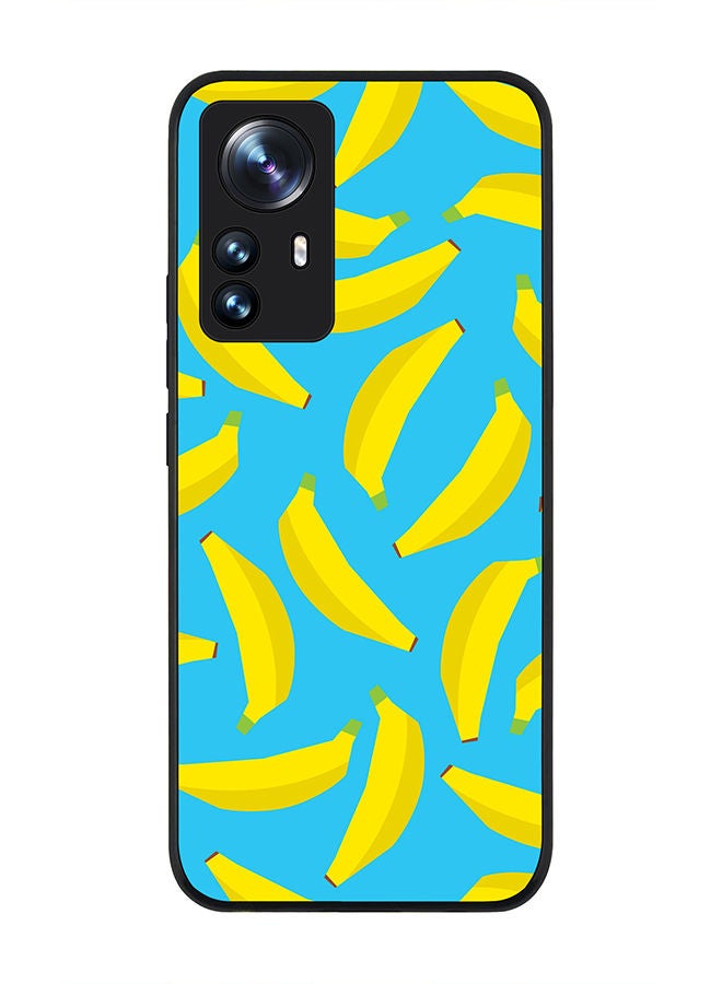 Stylizedd Rugged Black edge case for Xiaomi 12 / Xiaomi 12X Slim fit Soft Case Flexible Rubber Edges Anti Drop TPU Gel Thin Cover - Scattered Bananas - Image 1
