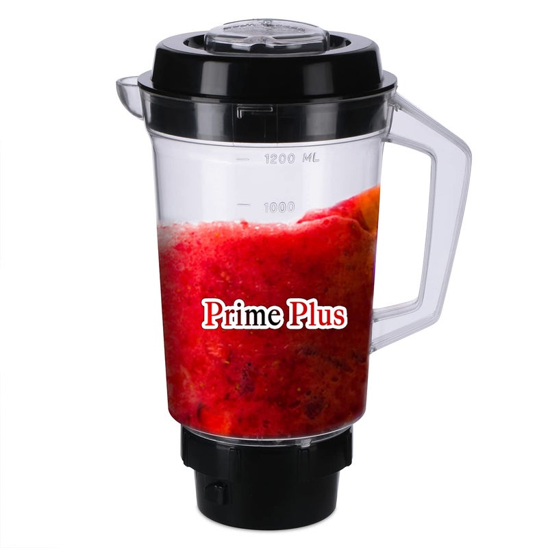 PRIME PLUS عصارة عصير ذكية PRIME PLUS من بلاستيك ABS مع فلتر فواكه لخلاط بسعة 1500 مل شفاف أسود - Image 5
