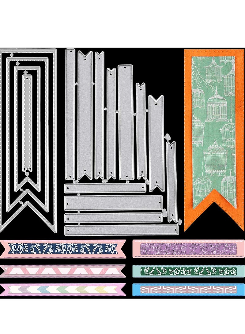 SOLARAE Bookmark Metal Cutting Dies DIY Craft Carbon Steel Embossing Template Scrapbooking Tool and Thin Banner Die for Card (Simple Style) - Image 1