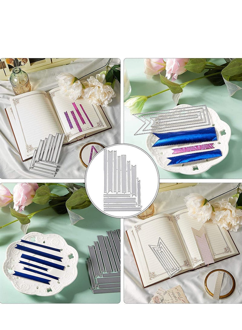 SOLARAE Bookmark Metal Cutting Dies DIY Craft Carbon Steel Embossing Template Scrapbooking Tool and Thin Banner Die for Card (Simple Style) - Image 2