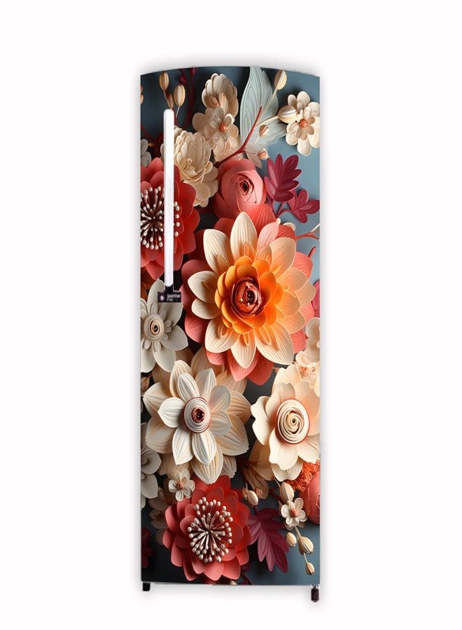 Inkshutter Vinyl Sticker, 3D AI-generated Mural Painting Aesthetic in Studio Single Door Fridge Sticker Wallpaper for Refrigerator/almirah/Table/Kitchen (Self Adhesive Vinyl, Water Proof (49x24 inch) - Image 1