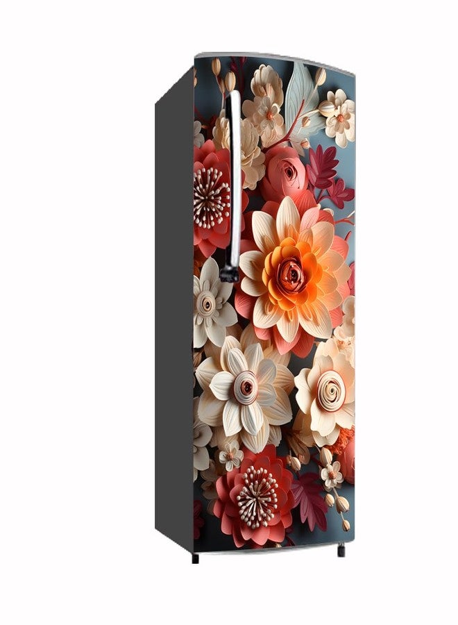Inkshutter Vinyl Sticker, 3D AI-generated Mural Painting Aesthetic in Studio Single Door Fridge Sticker Wallpaper for Refrigerator/almirah/Table/Kitchen (Self Adhesive Vinyl, Water Proof (49x24 inch) - Image 3
