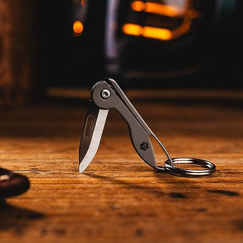 KeyUnity KK05 Mini Titanium Pocket Knife for Everyday Carry- Razor Sharp Folding Blade, Lightweight EDC Tool for Camping, Hiking and Outdoor (Grey) - Image 2