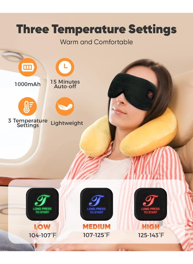 Telepepe Cordless Rechargeable Heated Eye Mask – Warm Compress for Dry Eyes & Eyelid Comfort – Light Blocking Sleep Eye Mask with 1000mAh Battery for Men & Women (Black) - Image 3