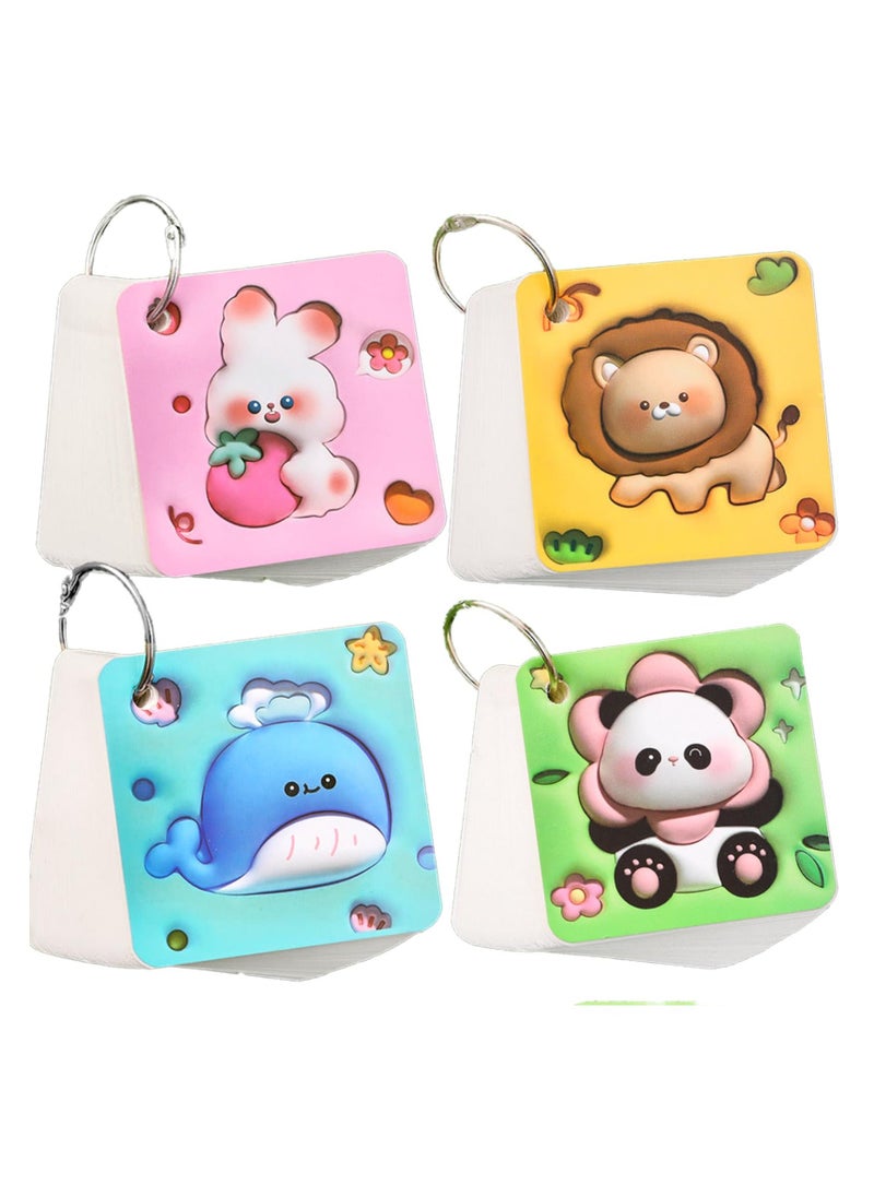 Mini Notebooks Tiny Cute Animals Pocket Notebooks Aesthetic Notebook Small Journal Thick Hardcover Blank s Memo Notepad for School Supplies Party Favors Kids Birthday Goodie Bags 4 PCS - Image 1