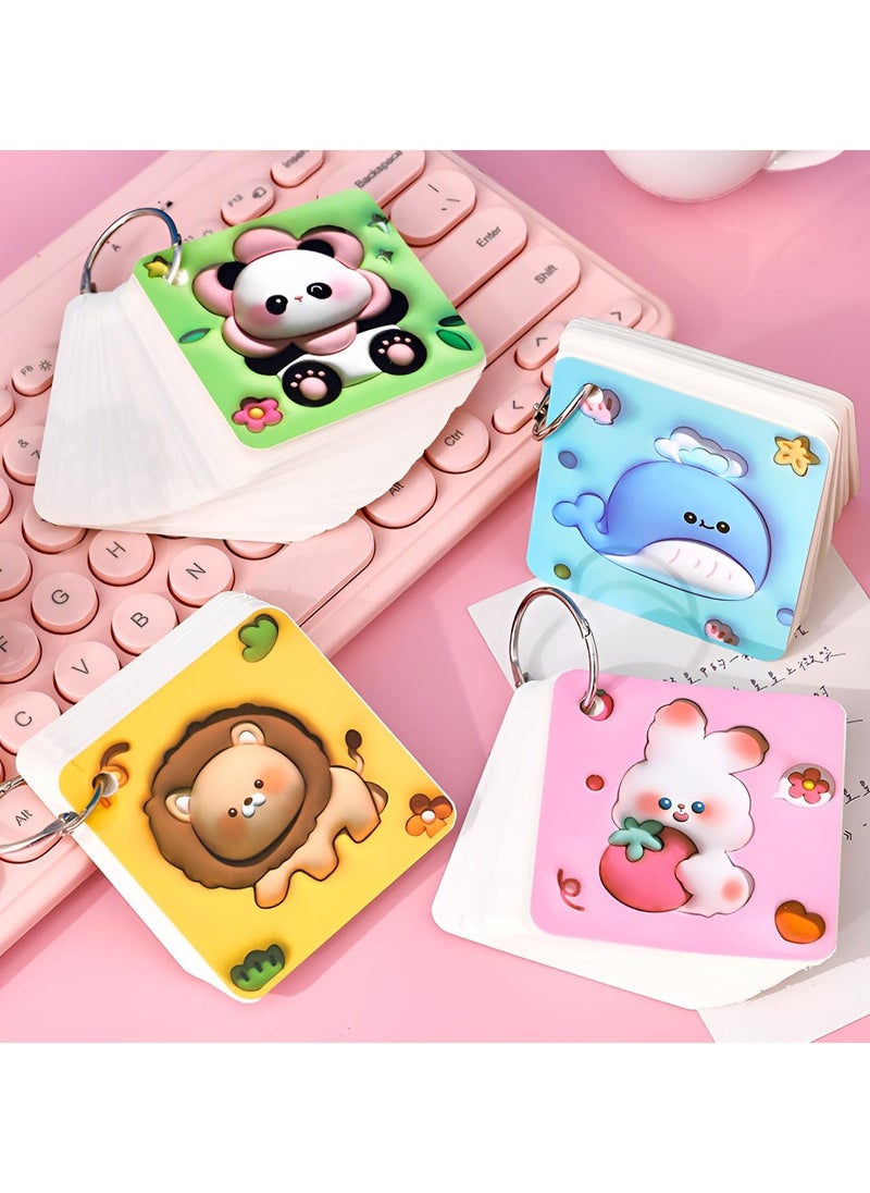 Mini Notebooks Tiny Cute Animals Pocket Notebooks Aesthetic Notebook Small Journal Thick Hardcover Blank s Memo Notepad for School Supplies Party Favors Kids Birthday Goodie Bags 4 PCS - Image 4