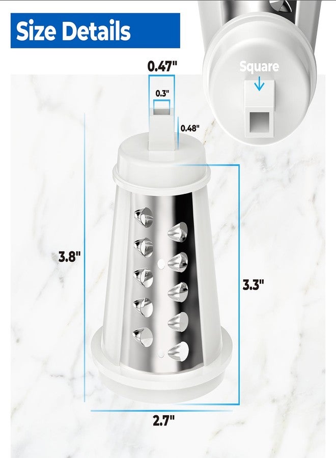 ANTOBLE Shred Cone for Presto Regular Salad Shooter Models 02910 02980, Cheese Grater Replacement Parts for Shredding Cheese, Vegetables and Fruits (Square Plug) - Image 2