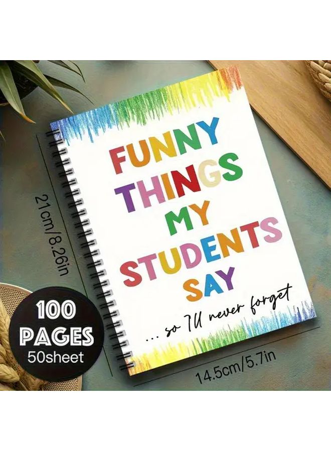 Spiral Bound Teacher Notebook With Hard Cover Rainbow Design Quality Paper 1pc - Image 2