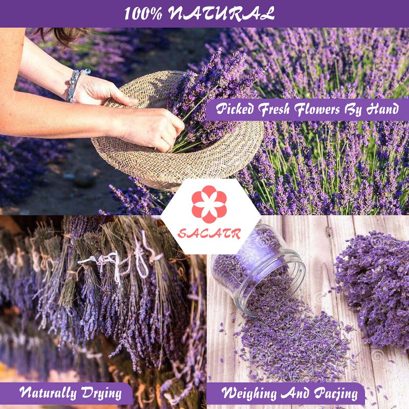 SACATR 40 Bags Natural Dried Flowers Kit, Natural Dried Herbs with 2 Mesh Drawstring Bag for Soap,Candle,Resin Jewelry Making,Bath,Nail - Rose Petals,Rosebuds,Lilium,Jasmine,Don't Forget Me and More - Image 3