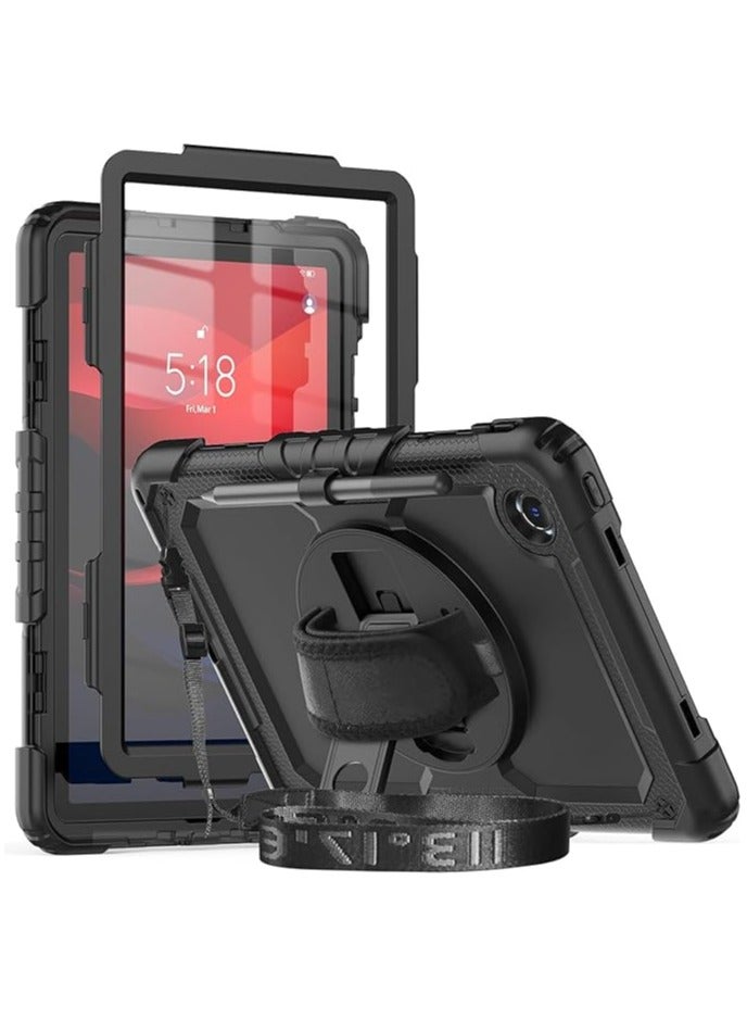 erorex Case for Lenovo Tab M11 2024 11 Inch with Screen Protector Pen Holder Model TB-330FU/TB331FC Lenovo Xiaoxin Pad | Heavy Duty Rugged Cover W/Stand Hand Shoulder Strap | Black - Image 1