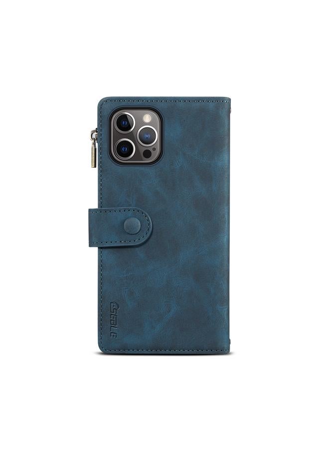 Zaboon Case For iPhone 12 Pro Retro Frosted Horizontal Flip Leather Case with Holder & Card Slot & Wallet & Zipper Pocket & Lanyard - Image 3