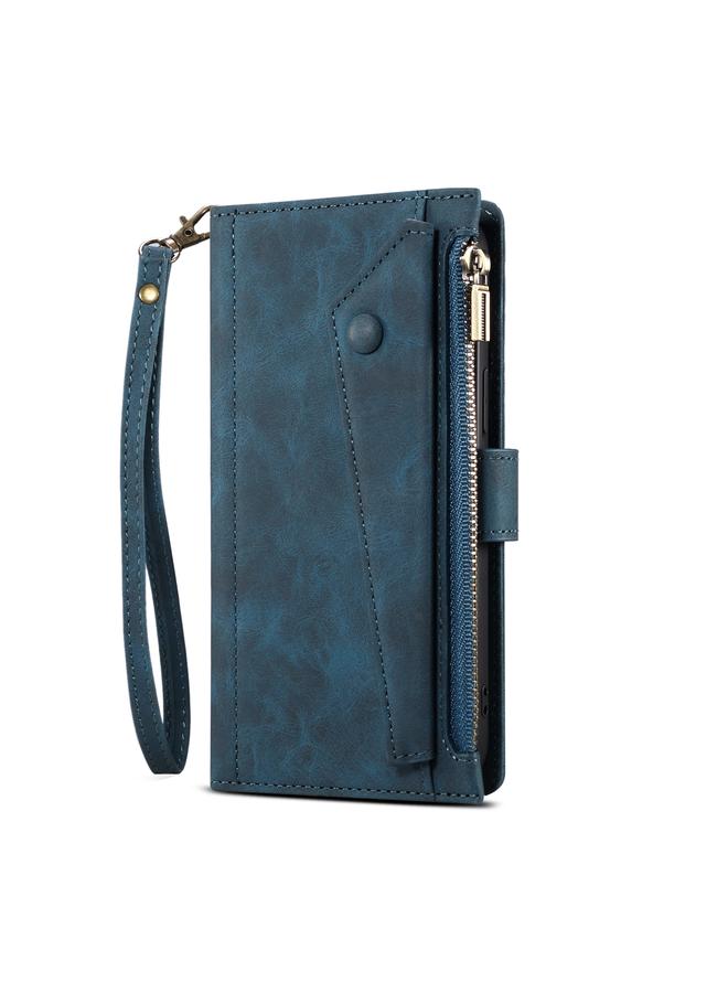 Zaboon Case For iPhone 12 Pro Retro Frosted Horizontal Flip Leather Case with Holder & Card Slot & Wallet & Zipper Pocket & Lanyard - Image 2