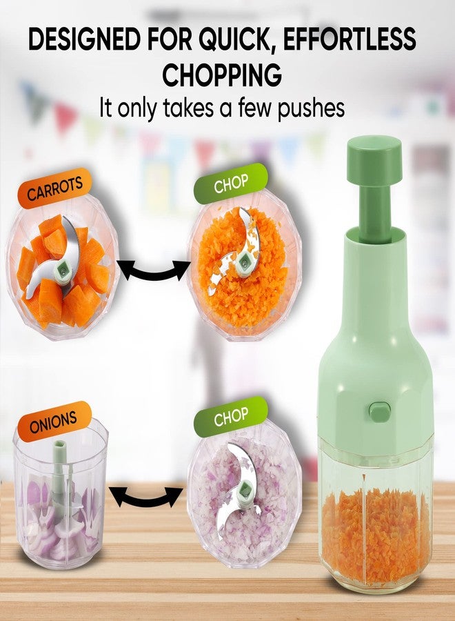 Brieftons Express Manual Food Chopper: 2-Cup, Hand Chopper Vegetable Cutter to Chop Veggies, Fruits, Herbs, Garlic Onion Chopper for Salsa, Salad, Pesto, Hummus, Guacamole, Coleslaw, Indian Cooking - Image 5