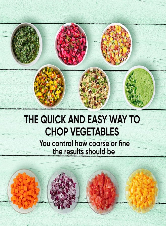 Brieftons Express Manual Food Chopper: 2-Cup, Hand Chopper Vegetable Cutter to Chop Veggies, Fruits, Herbs, Garlic Onion Chopper for Salsa, Salad, Pesto, Hummus, Guacamole, Coleslaw, Indian Cooking - Image 3