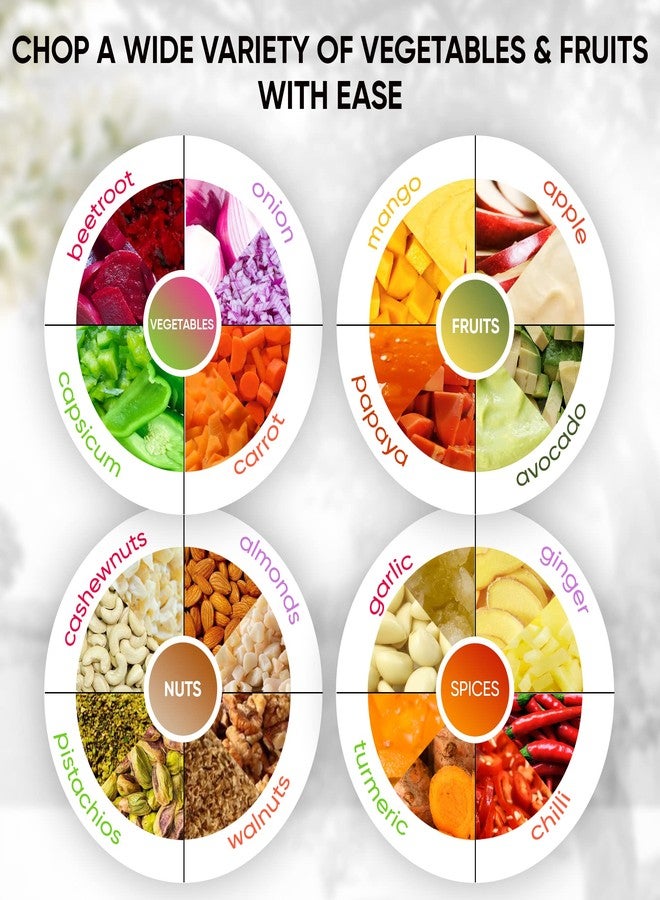 Brieftons Express Manual Food Chopper: 2-Cup, Hand Chopper Vegetable Cutter to Chop Veggies, Fruits, Herbs, Garlic Onion Chopper for Salsa, Salad, Pesto, Hummus, Guacamole, Coleslaw, Indian Cooking - Image 2