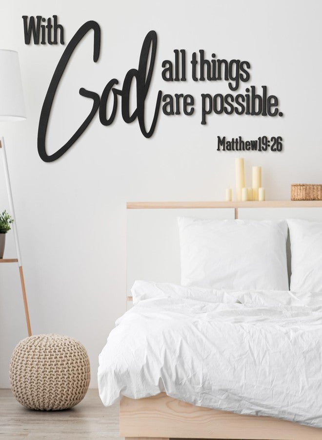 AceOrbit Christian Bible Verses Wall Art Decor with God All Things Are Possible15.7 x 40.9" Wooden Religious Scripture Jesus Wall Decor 3D Letters Hanging Prayer Decoration for Church Home - Image 4