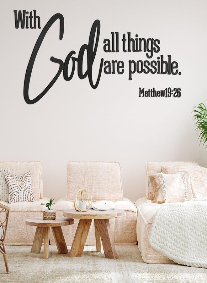 AceOrbit Christian Bible Verses Wall Art Decor with God All Things Are Possible15.7 x 40.9" Wooden Religious Scripture Jesus Wall Decor 3D Letters Hanging Prayer Decoration for Church Home - Image 5