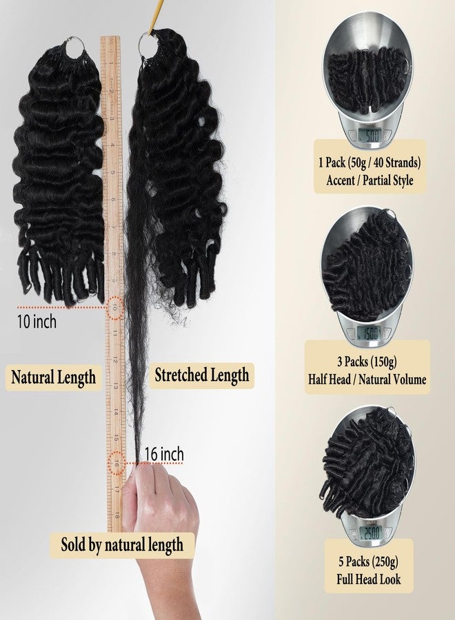 MIMAN Burmese Curly Crochet Human Hair 16" 50g Pre-Separated Miracle Knots Feather Lightweight Pre-Looped Invisible Knot Extensions for Black Women Boho Braids - Image 5