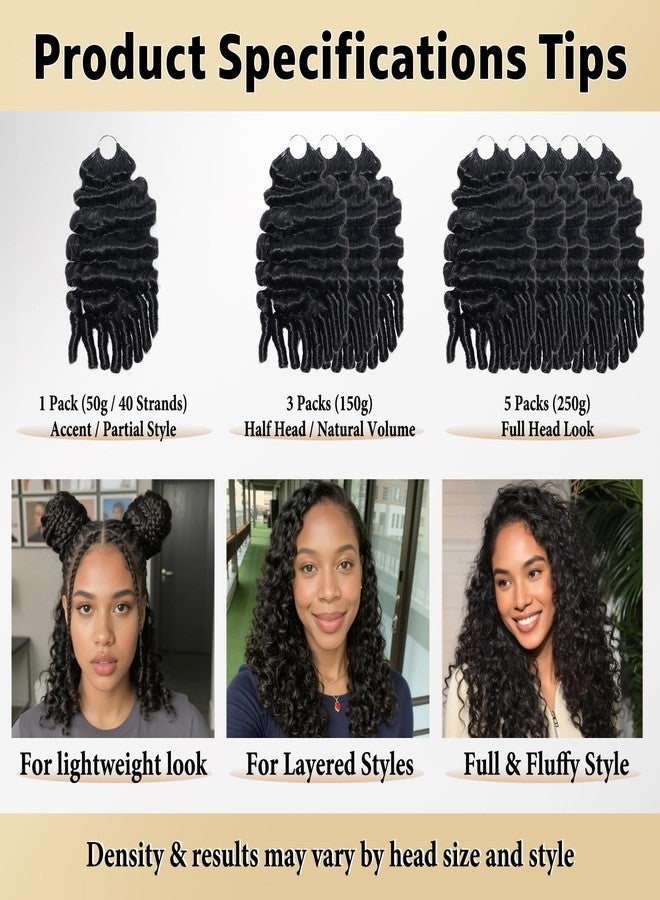 MIMAN Burmese Curly Crochet Human Hair 16" 50g Pre-Separated Miracle Knots Feather Lightweight Pre-Looped Invisible Knot Extensions for Black Women Boho Braids - Image 2