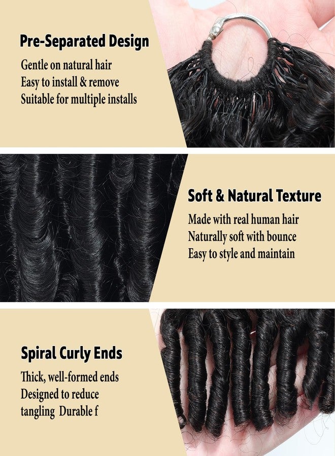 MIMAN Burmese Curly Crochet Human Hair 16" 50g Pre-Separated Miracle Knots Feather Lightweight Pre-Looped Invisible Knot Extensions for Black Women Boho Braids - Image 3