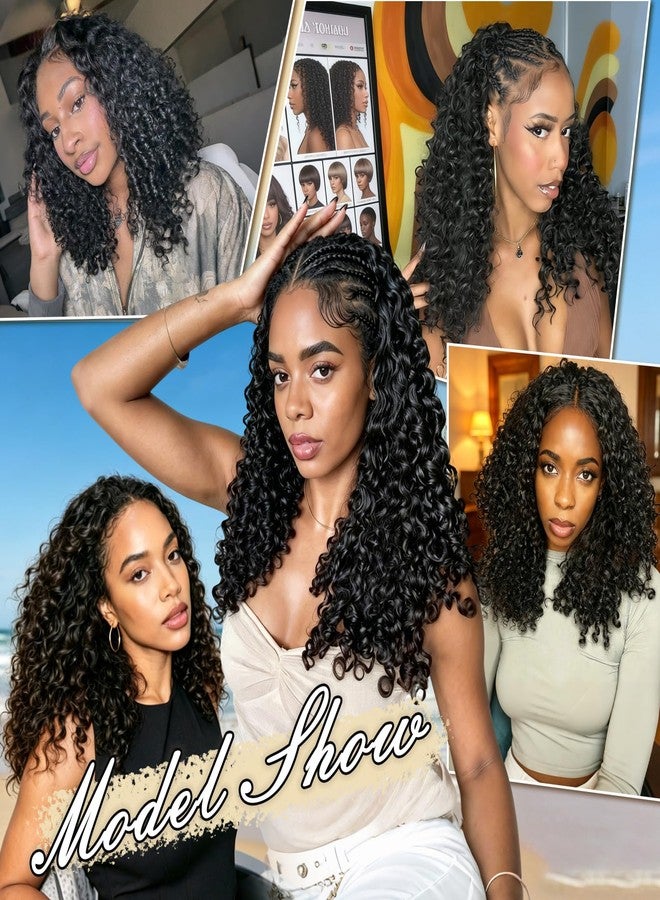 MIMAN Burmese Curly Crochet Human Hair 16" 50g Pre-Separated Miracle Knots Feather Lightweight Pre-Looped Invisible Knot Extensions for Black Women Boho Braids - Image 4