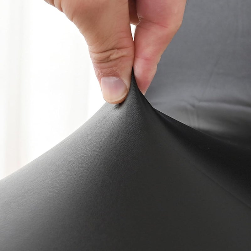 PU Leather Chair Covers Waterproofs Dining Room Stretch Seats Protectors Home Decoration Covers Wedding Waterproofs Chair Cover - Image 4