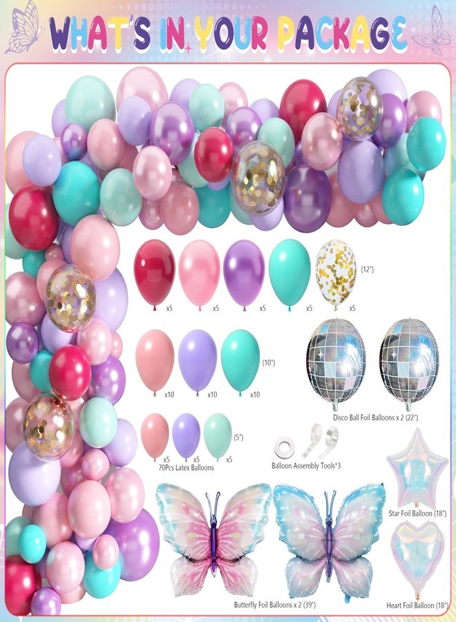 THAWAY In My Birthday Era Decorations, Music Birthday Decorations, Popular Singer Theme Party Supplies for Girls Pink Purple Balloon Arch Friendship Bracelet Garland Backdrop Cake Toppers Hanging Swirls - Image 3