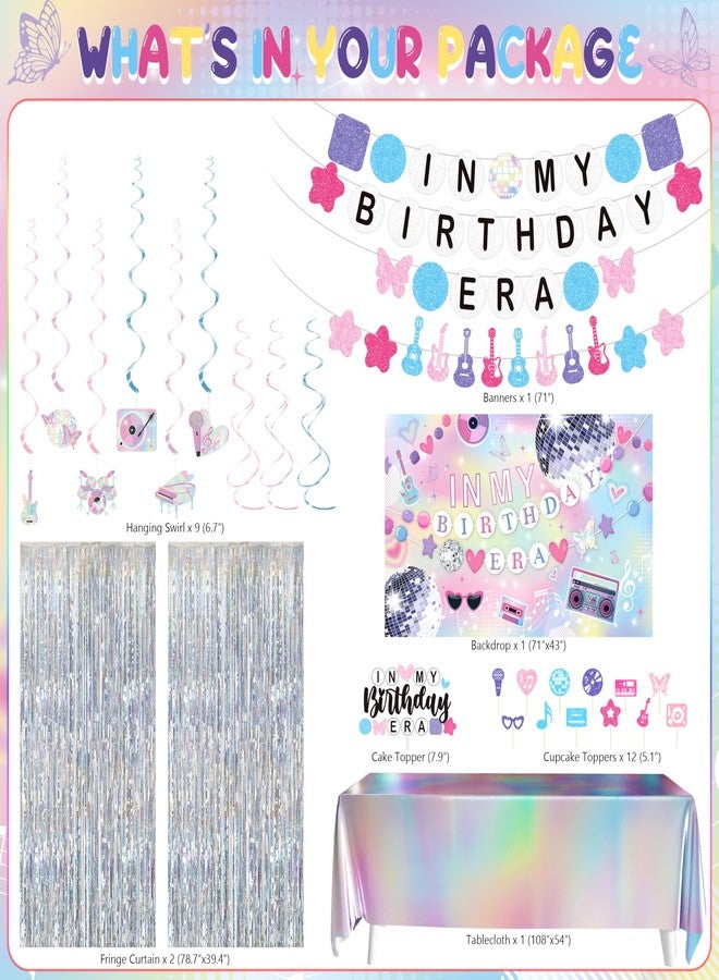THAWAY In My Birthday Era Decorations, Music Birthday Decorations, Popular Singer Theme Party Supplies for Girls Pink Purple Balloon Arch Friendship Bracelet Garland Backdrop Cake Toppers Hanging Swirls - Image 2