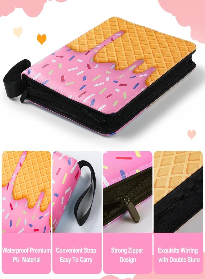 Jaloro Ice Cream Drip Baseball Card Binder Trading Card Binder Portable Collector Cardholder Baseball Album Case for Boys Sports Game Supplies(Ice Cream,Pink,900 Pocket) - Image 3