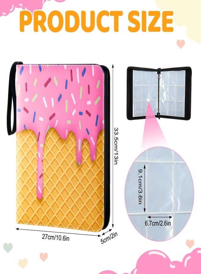 Jaloro Ice Cream Drip Baseball Card Binder Trading Card Binder Portable Collector Cardholder Baseball Album Case for Boys Sports Game Supplies(Ice Cream,Pink,900 Pocket) - Image 2