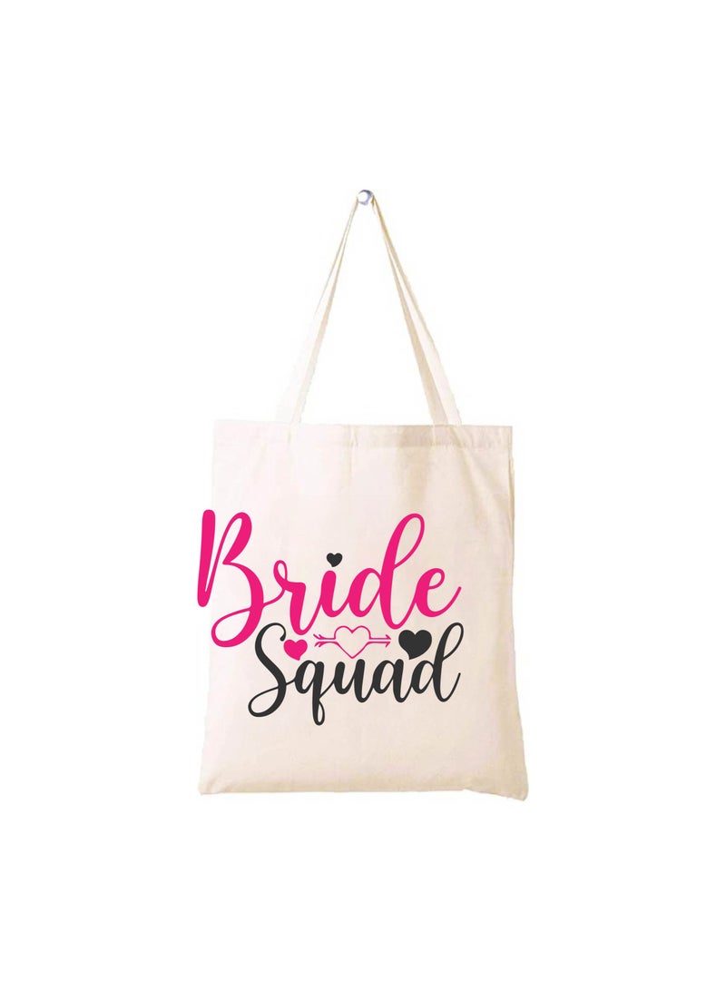 PRINTSHOP4ME Bride Squad Tote Bags-Eco-Friendly Cotton Bag For The Wedding Party- Bridesmaids-Bachelorette Parties-Bridesmaid Gift Idea - Image 1