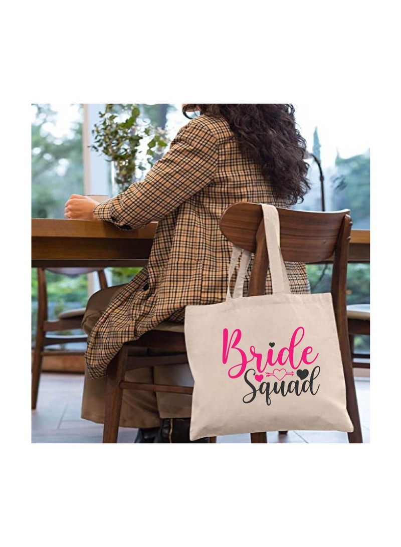 PRINTSHOP4ME Bride Squad Tote Bags-Eco-Friendly Cotton Bag For The Wedding Party- Bridesmaids-Bachelorette Parties-Bridesmaid Gift Idea - Image 3