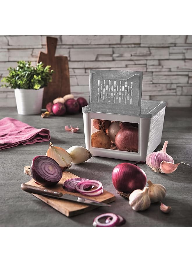 Snips Onion And Vegetables Container, 2 Kg Capacity, White/Gray - Image 5