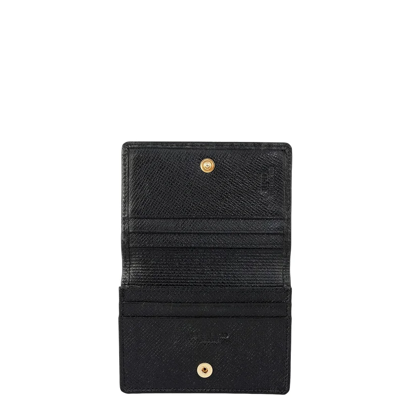 Da Milano 6 Slots Leather Card Case - Black