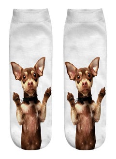 Eckek Cute Casual Business Socks 3D Dog Printing Medium Sports Socks  - Image 3