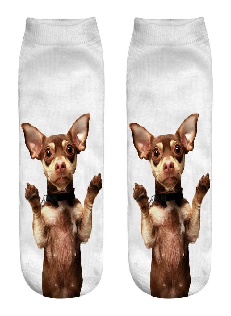 Eckek Cute Casual Business Socks 3D Dog Printing Medium Sports Socks - Image 3