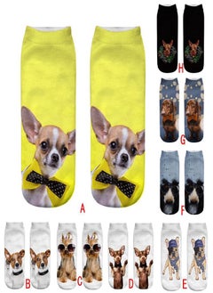 Eckek Cute Casual Business Socks 3D Dog Printing Medium Sports Socks  - Image 2