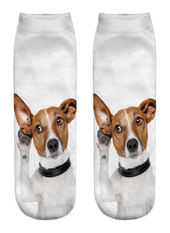 Eckek Cute Casual Business Socks 3D Dog Printing Medium Sports Socks  - Image 1