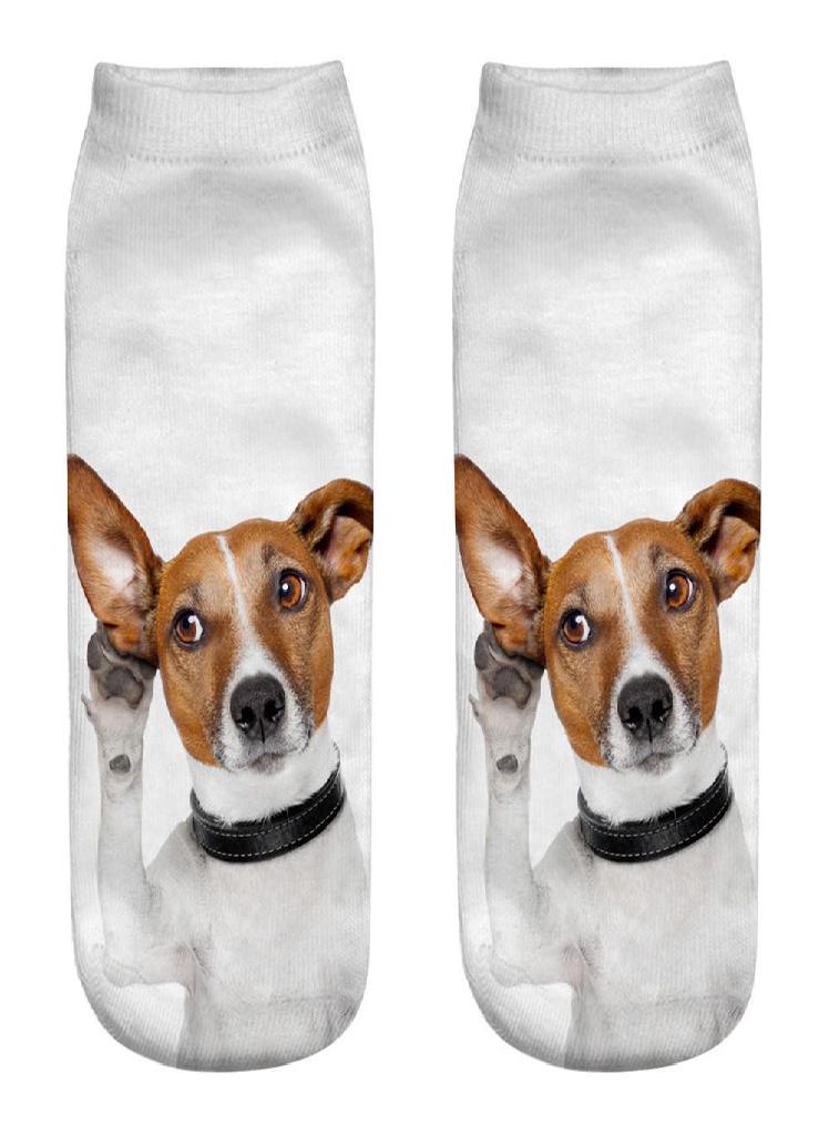 Eckek Cute Casual Business Socks 3D Dog Printing Medium Sports Socks - Image 1