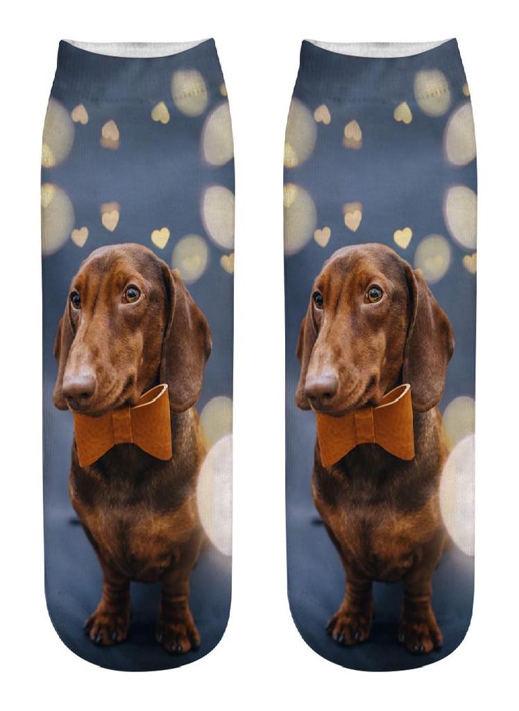 Eckek Cute Casual Business Socks 3D Dog Printing Medium Sports Socks - Image 5