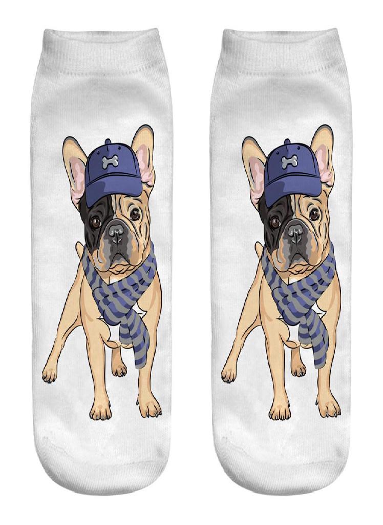 Eckek Cute Casual Business Socks 3D Dog Printing Medium Sports Socks - Image 4