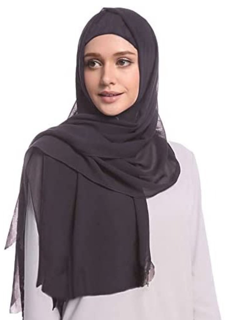 Bubble Chiffon Scarf with Underscarf Cap for Women Hijab Muslim Lightweight - Image 1