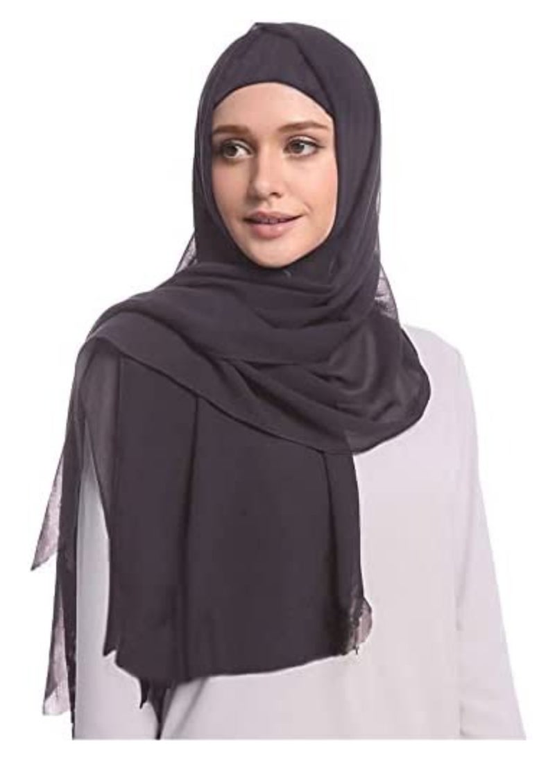 Bubble Chiffon Scarf with Underscarf Cap for Women Hijab Muslim Lightweight - Image 4