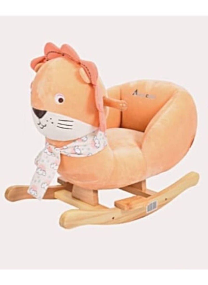 Generic - Baby Rocking Chair Wooden Riding Toy for 6 Months Boys Girls Toddler Rocking Toy Kids Outdoor Indoor Plush Stuffed Rocking Chair Baby Gift - Image 1