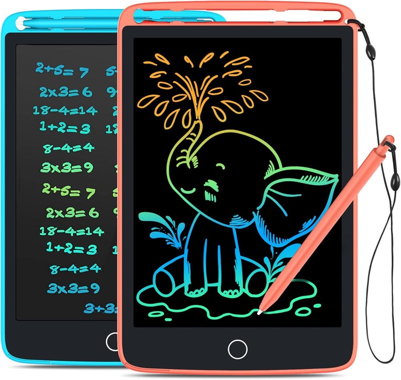 TECJOE 2 Pack LCD Writing Tablet with Fridge Magnets, Doodle Board for Kids Drawing Kitchen Memo, Christmas Stocking Stuffers Birthday Gifts Toys for Boys Girls 8.5 Inch(Blue+Pink) - Image 1