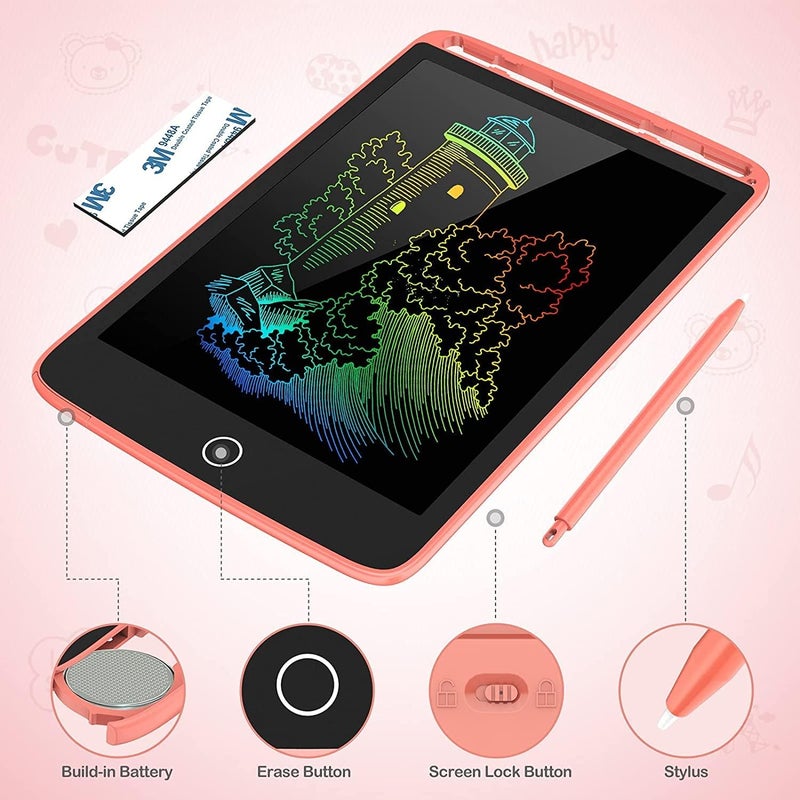 TECJOE 2 Pack LCD Writing Tablet with Fridge Magnets, Doodle Board for Kids Drawing Kitchen Memo, Christmas Stocking Stuffers Birthday Gifts Toys for Boys Girls 8.5 Inch(Blue+Pink) - Image 5