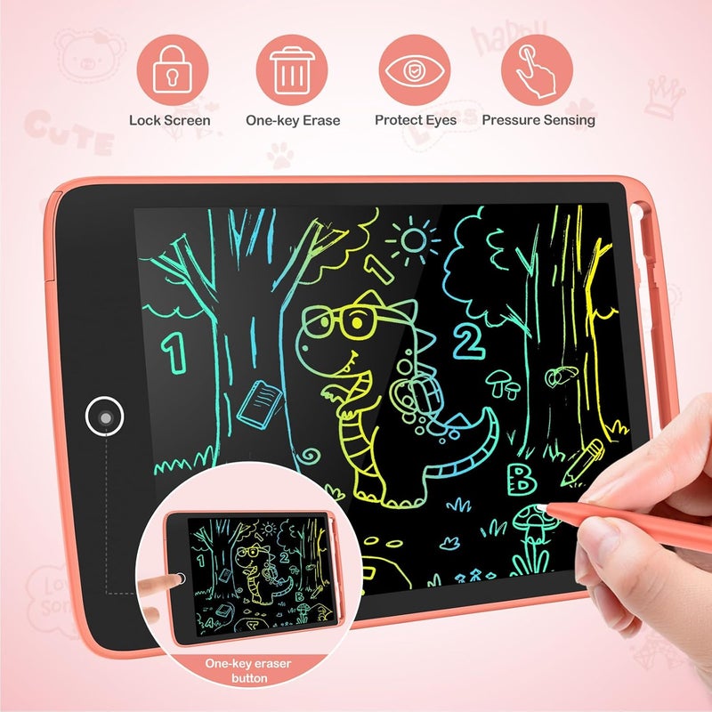 TECJOE 2 Pack LCD Writing Tablet with Fridge Magnets, Doodle Board for Kids Drawing Kitchen Memo, Christmas Stocking Stuffers Birthday Gifts Toys for Boys Girls 8.5 Inch(Blue+Pink) - Image 4
