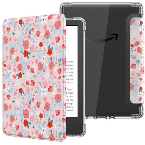 MoKo Case for 6" Kindle (11th Generation-2024/2022 Release), Ultra Clear Soft Flexible Transparent TPU Back Cover Light Shell with Auto Wake/Sleep for Kindle 11th Generation 2024, Spring Pink - Image 1